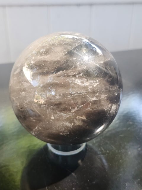 Smoky quartz sphere! 1.9 pounds, 79mm, 3.1 inches