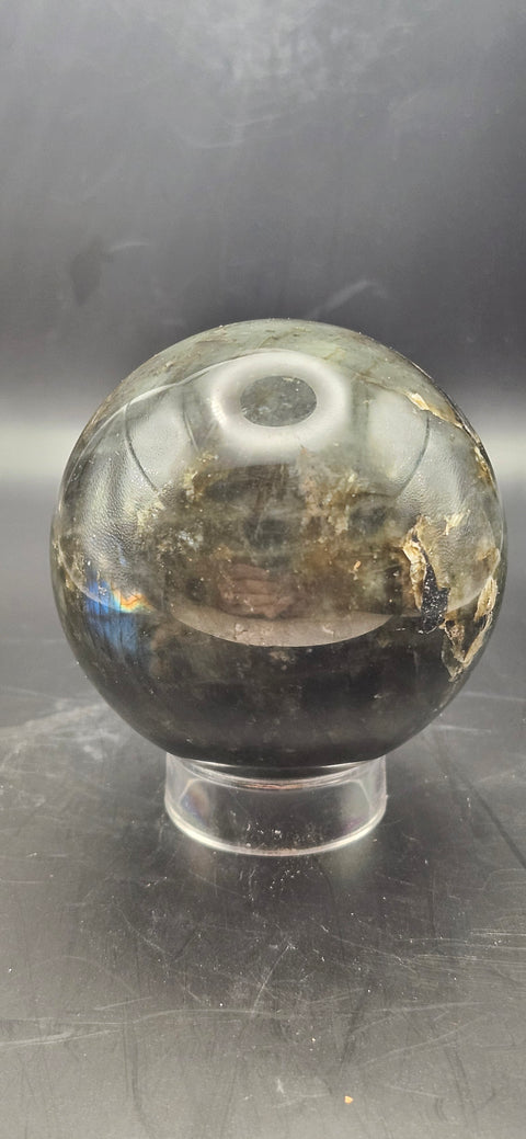 Labradorite sphere. 62mm, 2.44 inches, 12.2 ounces