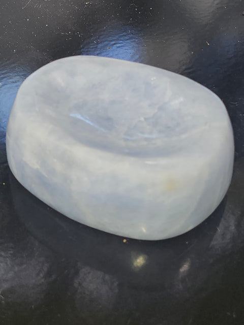 Blue calcite offering bowl/ soap dish! 13 ounces,3.5 inches