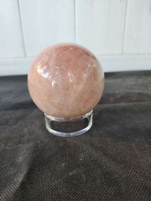 12 ounce, 63.4mm, 2.5 inch rose quartz sphere