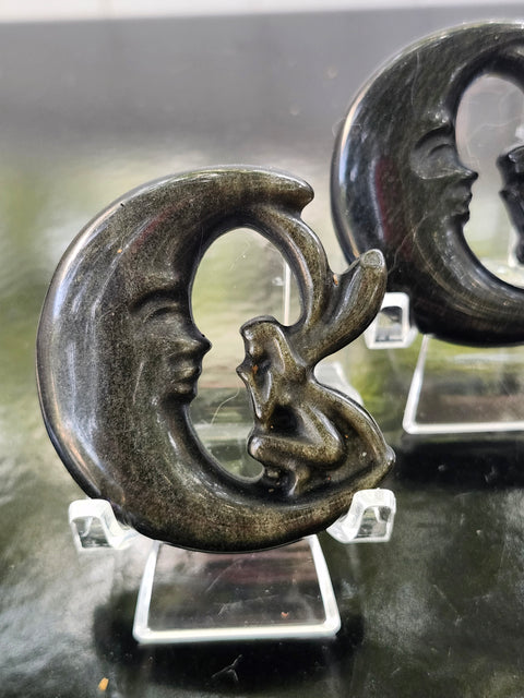 Golden obsidian moon fairy! 2 inches, 1.2 ounces
