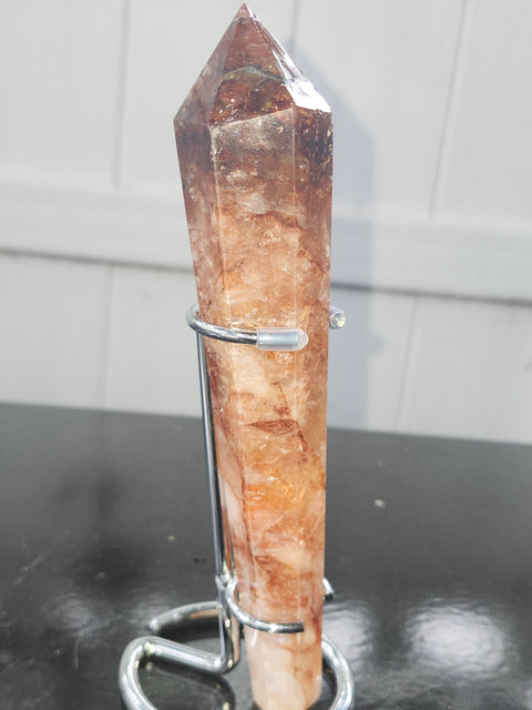 Fire quartz scepter! 7.1 ounces, 7 inches tall!