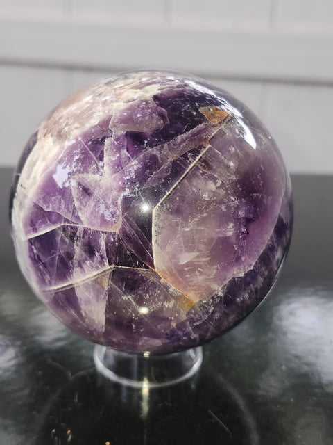 Dream amethyst sphere! 75.8mm, 2.98 inches, 1.5 pounds