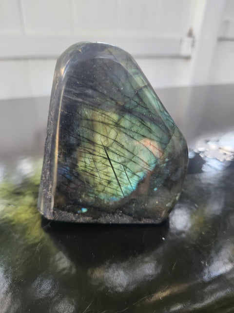 Labradorite free form! 3.42 inches tall, 2.85 inches wide, 1.2 pound