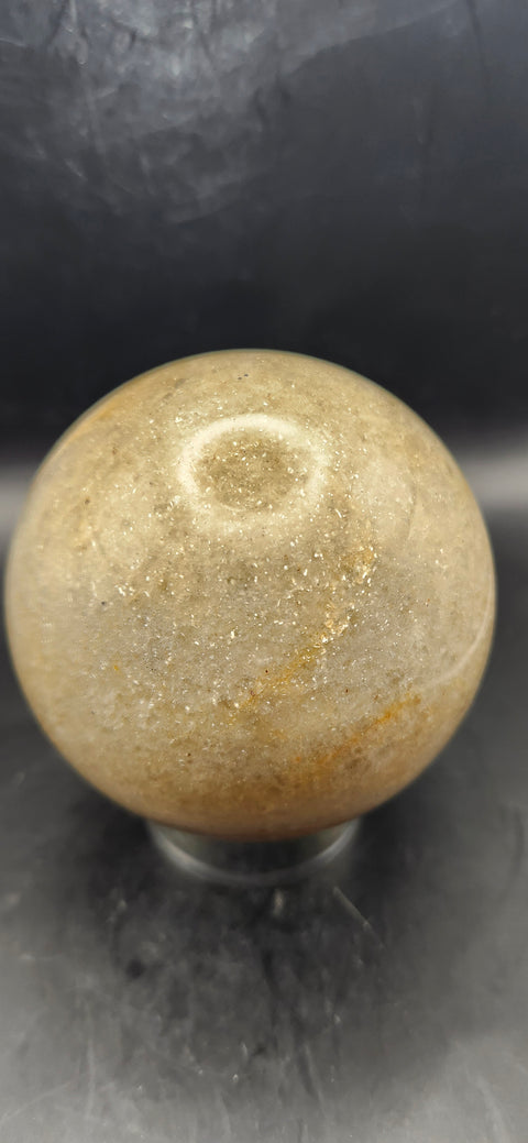 Green/orange aventurine silver flash sphere 1.9 pounds, 80.6mm, 3.1 inches
