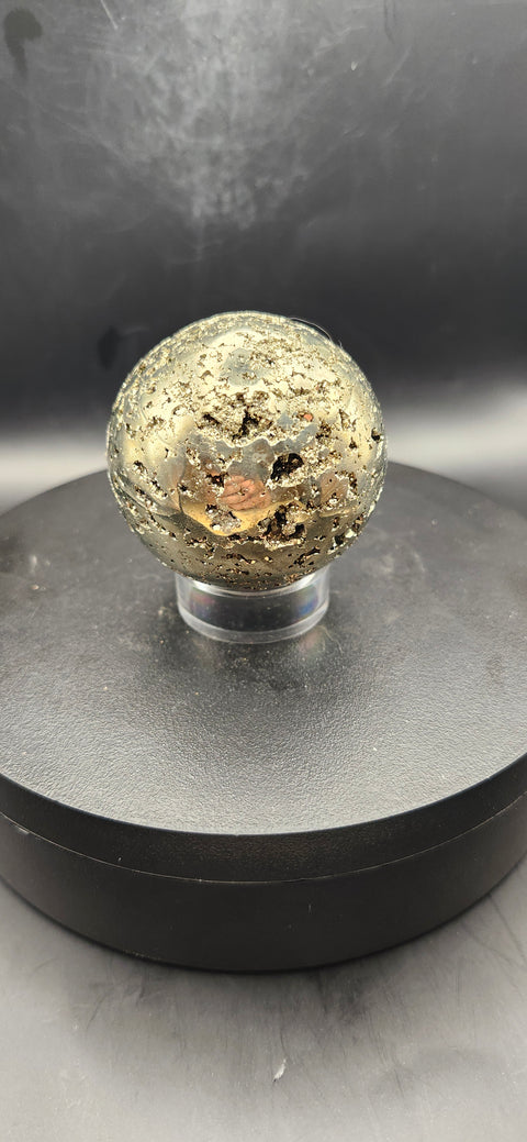 Pyrite sphere. 50.8mm, 2 inches, 9.5 ounces