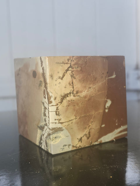 Dendritic jasper cube! 1.6 pounds, 2.8 by 2.8 inch's