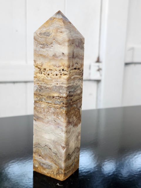 Yellow jasper tower! 13.5 ounces, 6.3 inches tall