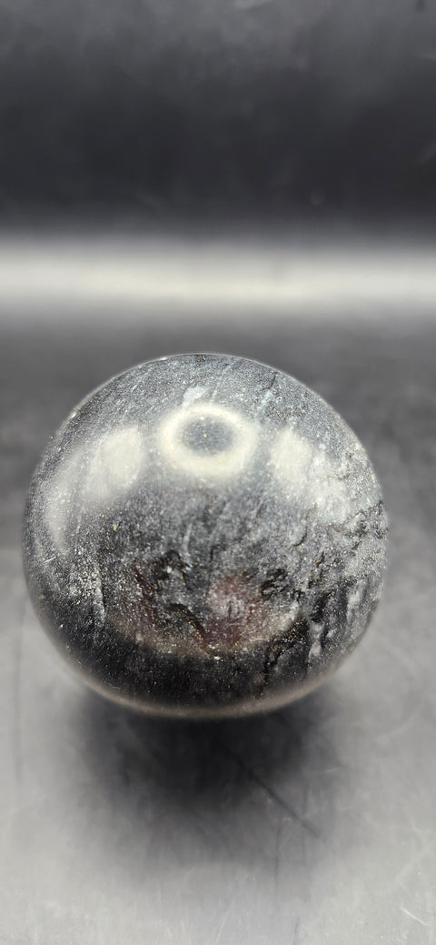 Black phantom quartz sphere! 51.4mm, 2 inches, 6.8 ounces