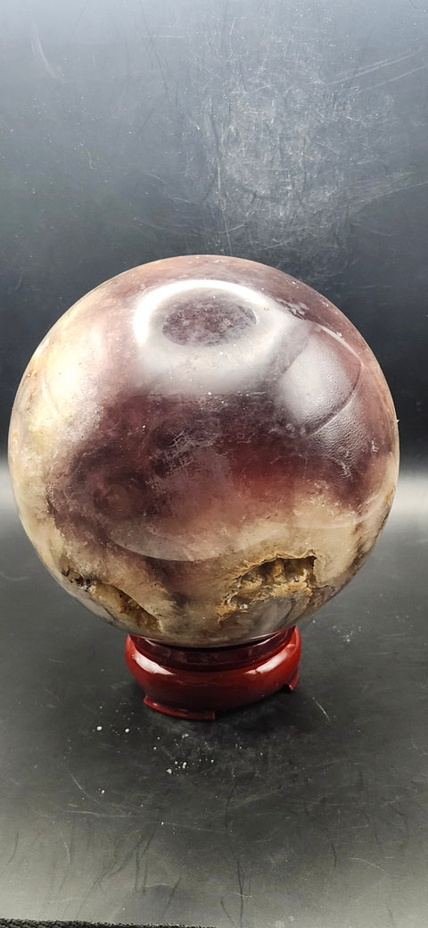 Massive druzy agate sphere! 4.14 pounds, 109mm, 4.2 inches