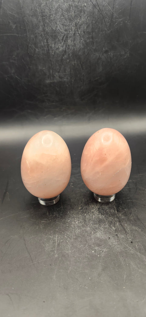 Rose quartz egg two pack! 3.3 ounces 1.9 inches each, 6.8 ounces total