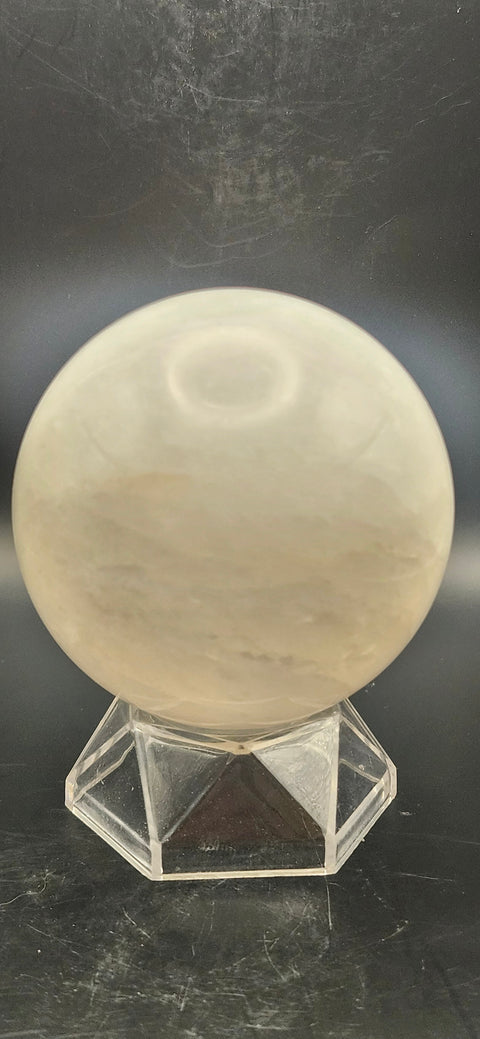 Clear quartz sphere. 68.4mm, 2.69, 15.8 ounces
