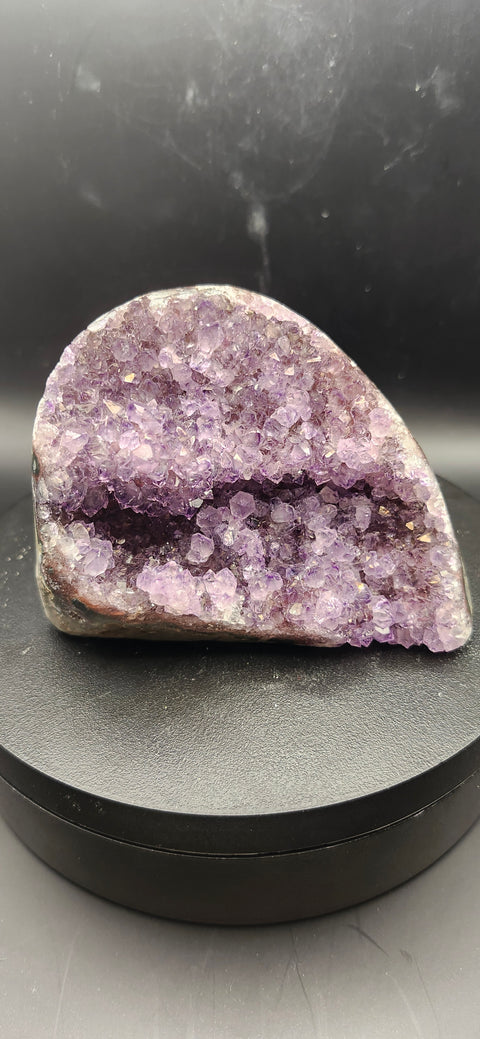 Amethyst cut base free form! 12 ounces, 3.6 inches long, 2.8 tall