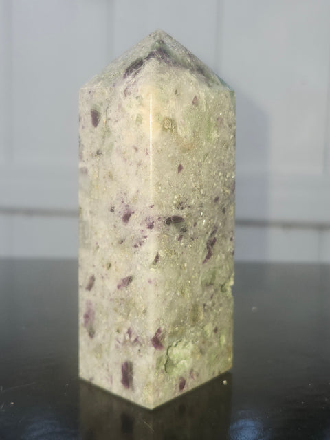 Opalized fluorite tower!1 8.5 ounces, 98mm, 3.8 inches