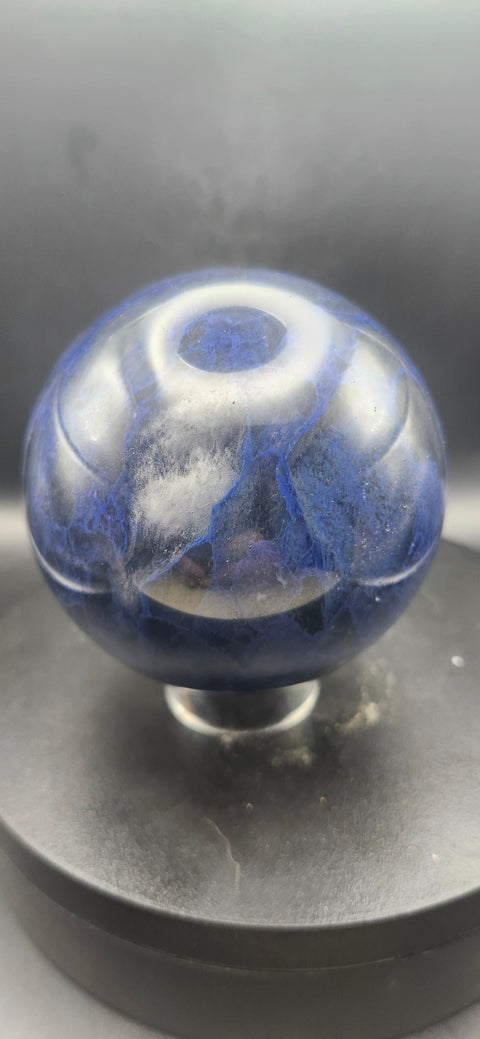 Blueberry smelting quartz sphere! 1.2 pounds, 75.8mm, 2.98 inches