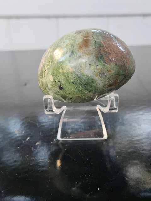 Olive opal palm stone! 59.3mm, 2.33 inch, 4.5 ounces