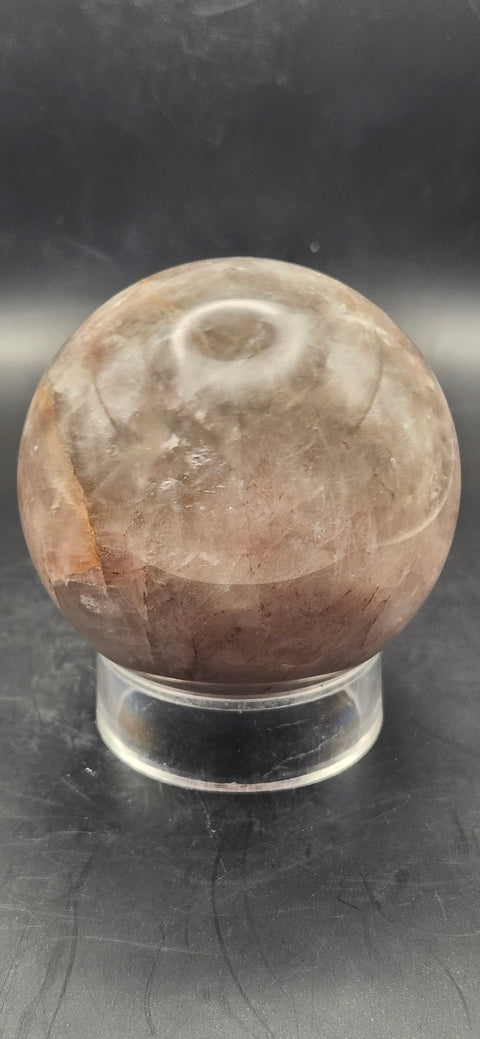 Fire quartz sphere! 64.3mm, 2.5 inches, 13 ounces
