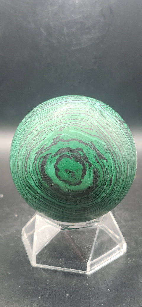 Malachite sphere! 61.5mm, 2.4 inches, 9.2 ounces!