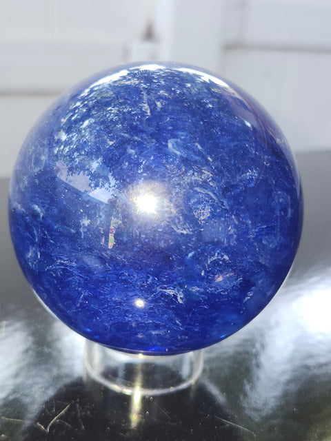 Blueberry quartz sphere! 71mm, 2.8 inches, 15 ounces