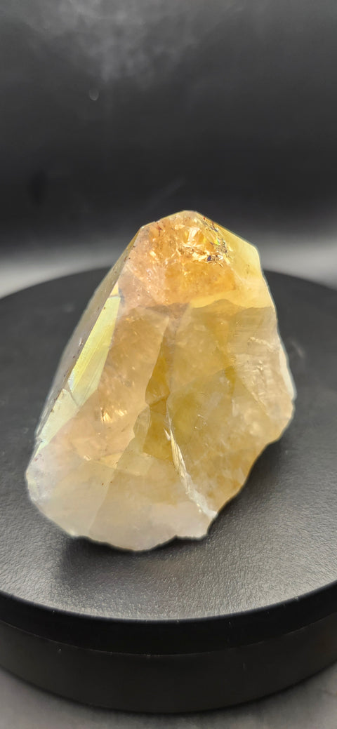 Angel aura citrine polished top point! 4 ounces.
