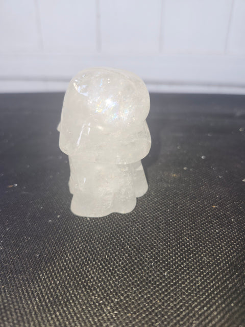4 ounce, 2.75 inch Clear quartz Darth vader carving star wars