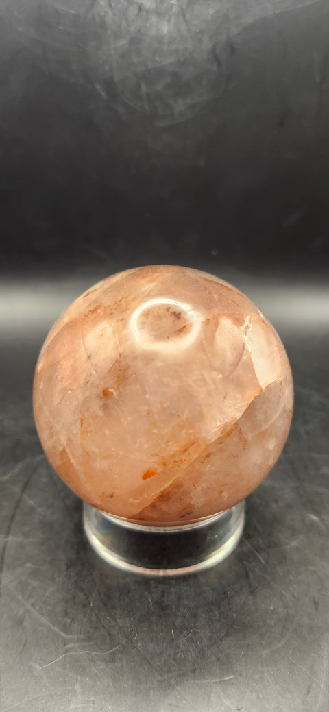 Fire quartz sphere! 62.7mm, 2.4 inches, 12.2 ounces