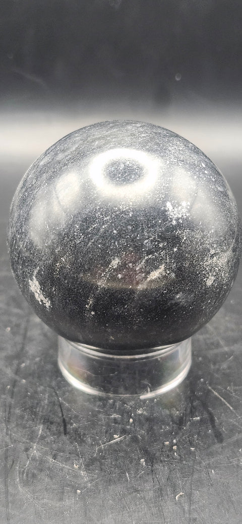 Black phantom quartz sphere! 51.2mm, 2 inches, 6.9 ounces