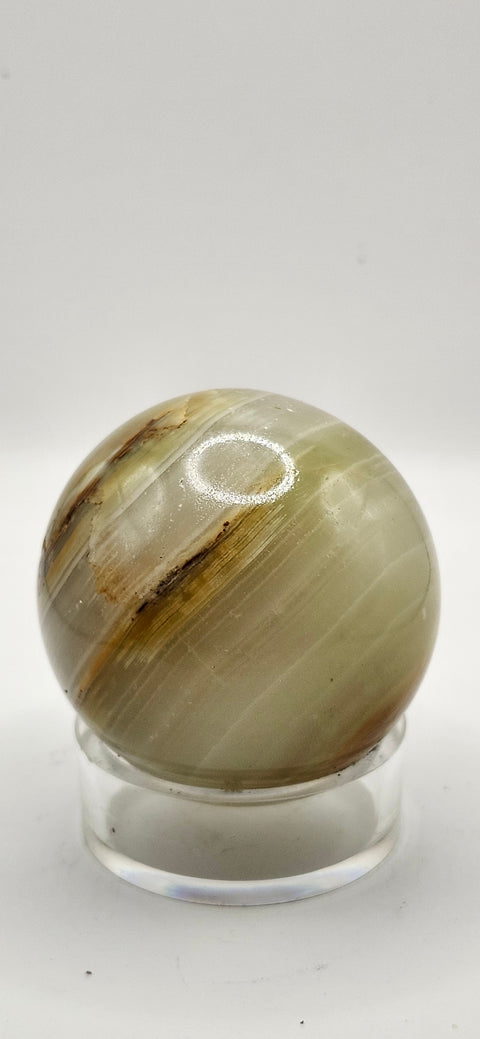 Striped calcite sphere 53mm, 2.1 inches 7.8 ounces