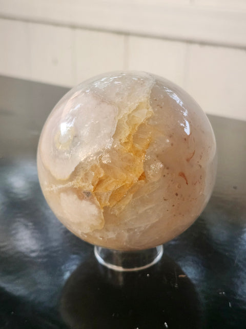 Flower agate sphere! 1.5 pounds, 75mm, 2.98 inches