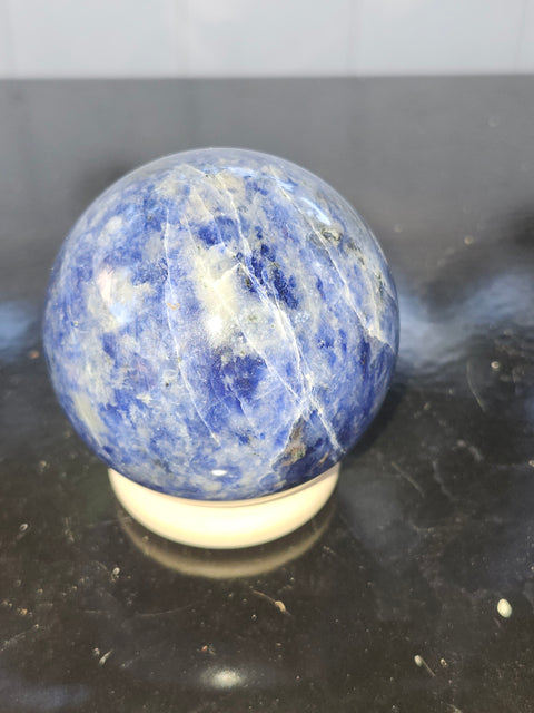 Sodalite sphere! 61mm, 2.4 inches, 11 ounces
