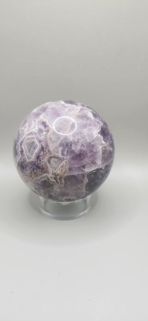 Dream amethyst sphere! 76mm, 3 inches, 1.6 pounds