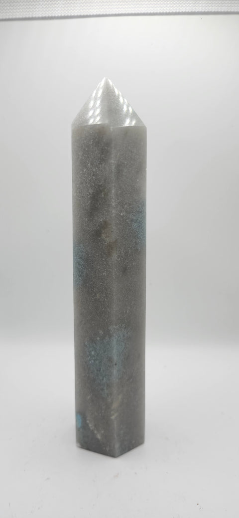 Blue and gray aventurine tower 10 ounces, 6 inches