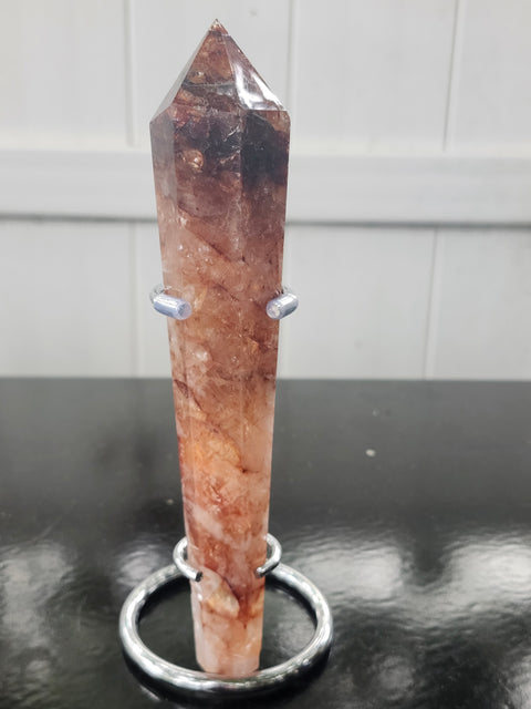 Fire quartz scepter! 7.1 ounces, 7 inches tall!