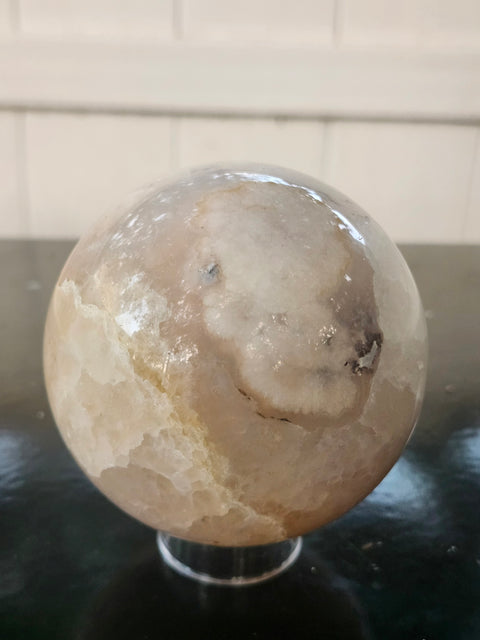 Flower agate sphere! 1.5 pounds, 75mm, 2.98 inches