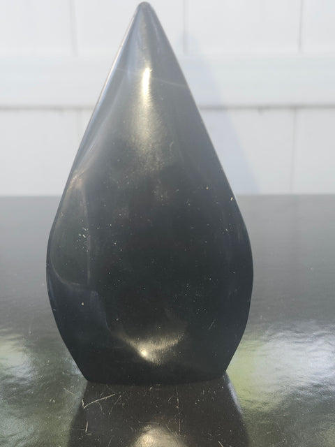 Black obsidian tear tower! 4.2 inches, 6 ounces