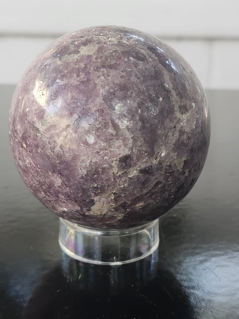 Lepidolite sphere! 11 ounces, 60mm, 2.36 inches