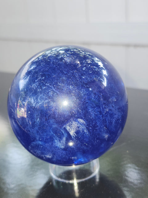 Blueberry quartz sphere! 71mm, 2.8 inches, 15 ounces