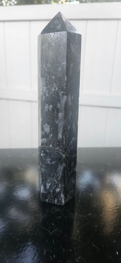 Large larvikite tower! 8.25 inches, 1.13 pounds!