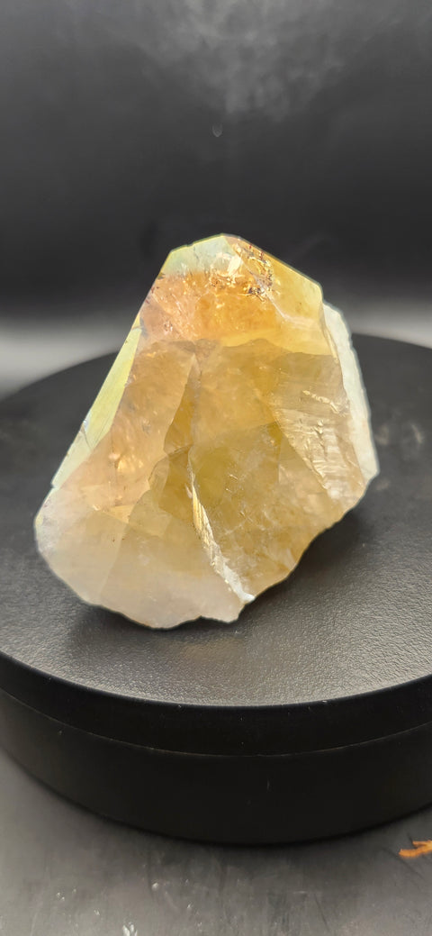 Angel aura citrine polished top point! 4 ounces.