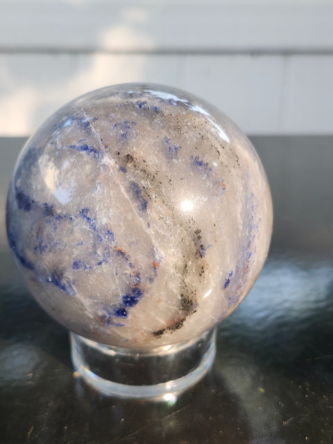 Sodalite sphere! 69mm, 2.7 inches, 1.1 pounds