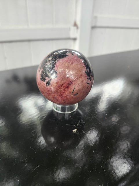 61.9mm, 2.44 inch rhodonite sphere! 1 pound