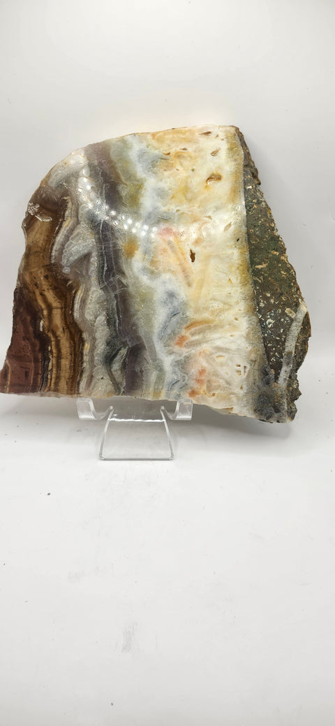 Multi color agate slab! 1.11 pounds, 6 inches by 5.8