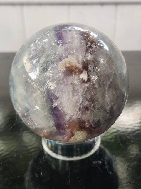 Florite sphere! 1.14 pounds, 79mm, 3.13 inches