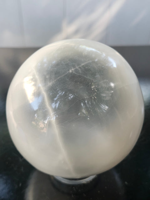Selenite sphere! 2.3 pounds, 90mm, 3.57 inches