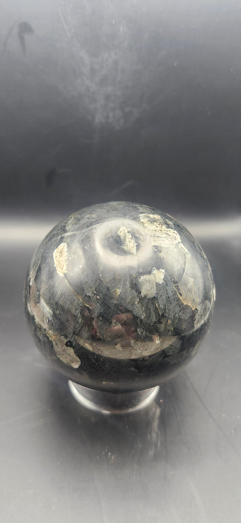 Larvikite sphere! 1.8 pounds, 78mm, 3 inches