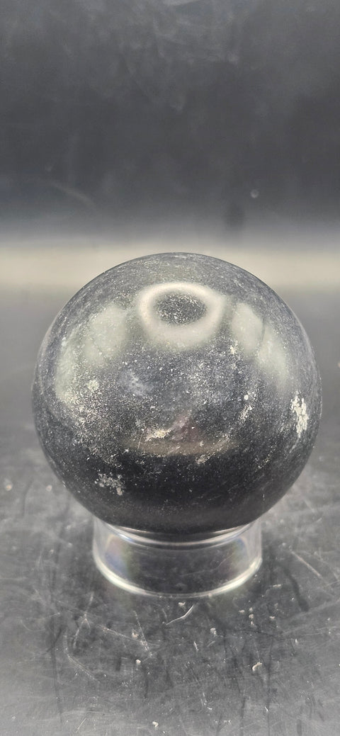 Black phantom quartz sphere! 51.2mm, 2 inches, 6.9 ounces