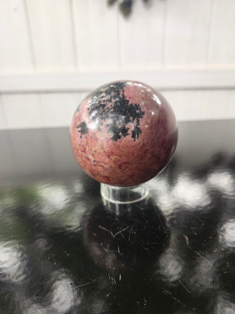 61.9mm, 2.44 inch rhodonite sphere! 1 pound