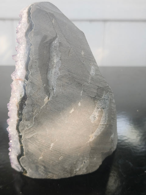 Amethyst cut base free form! 2.1 pounds, 4.6 inches tall, 3.6 inches wide