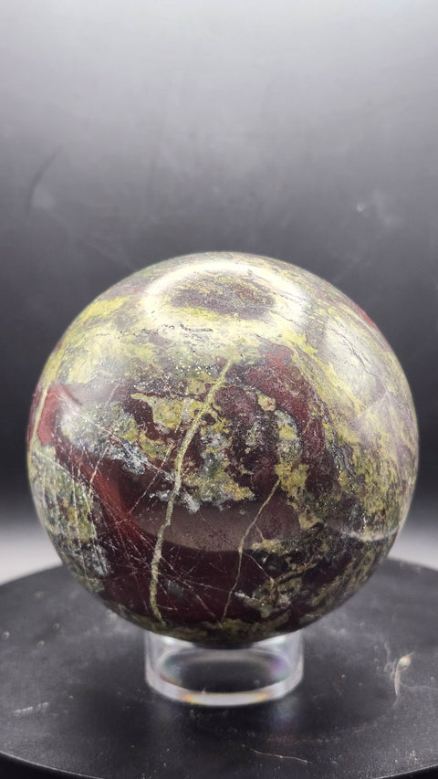 Dragon bloodstone sphere 75mm, 2.96 inches, 1.7 pounds