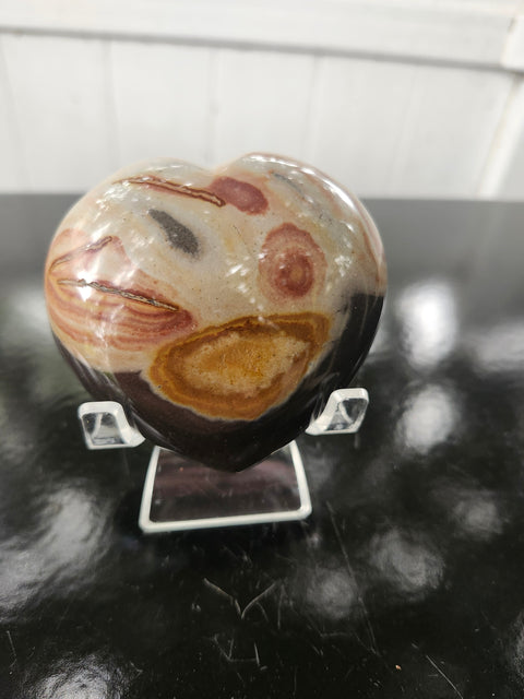 Polychrome jasper heart! 8.5 ounces, 3 inches wide